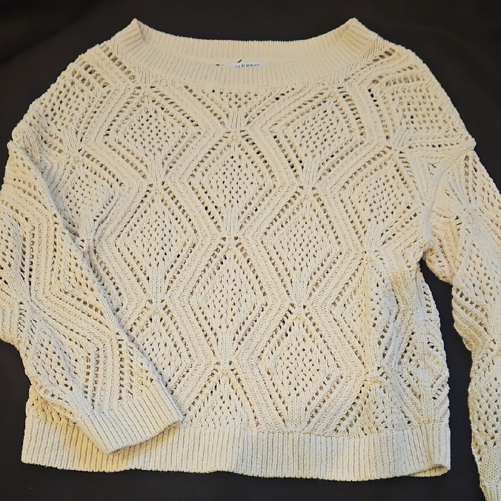 Old Navy Cream Textured Women's Sweater